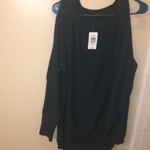 Green Torrid Cold Shoulder Sweater